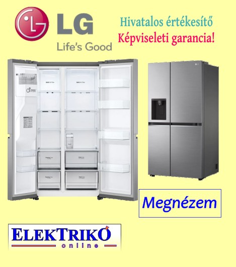 LG GSLV71PZTM Side-by-Side hűtőszekrény DoorCooling és ThinQ technológia 635L kapacitás 